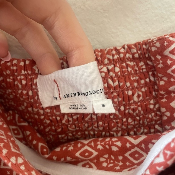 Anthropologie rustic orange aztec boho one shoulder bandeau with tie - Picture 5 of 6